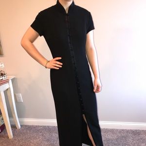 Long Black Evening Gown -Asian Inspired!